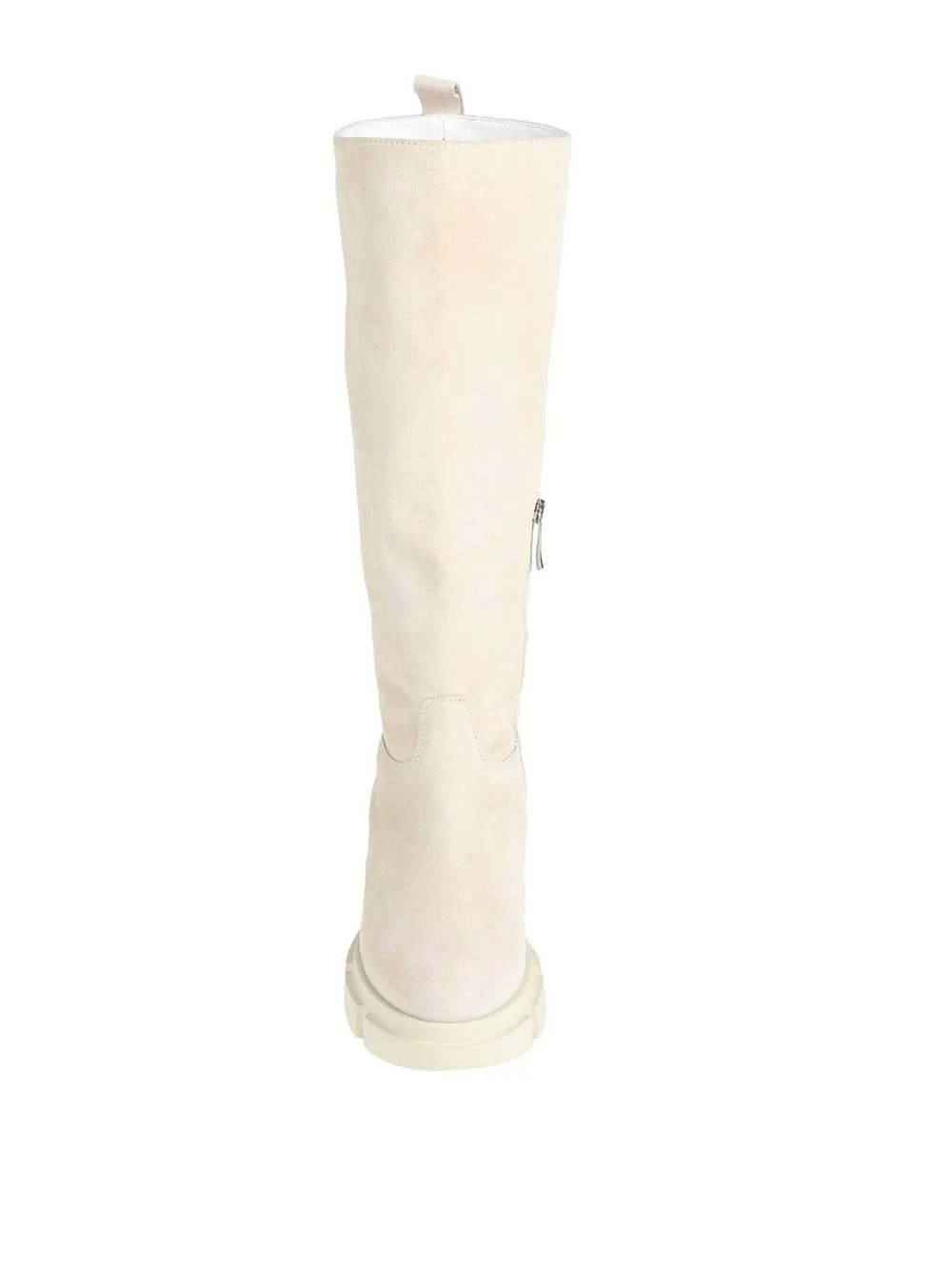 Womens Suede Cream Knee-High Boot